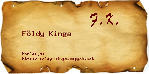 Földy Kinga névjegykártya