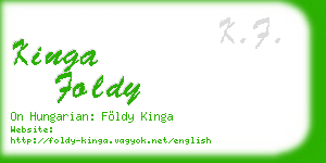 kinga foldy business card
