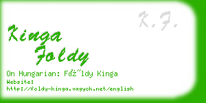 kinga foldy business card